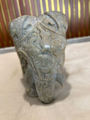 Hand-Carved Soft Stone Elephant Sculpture – 5 Inch