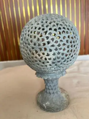 Hand-Carved Soft Stone Moving Ball (8 Inch)
